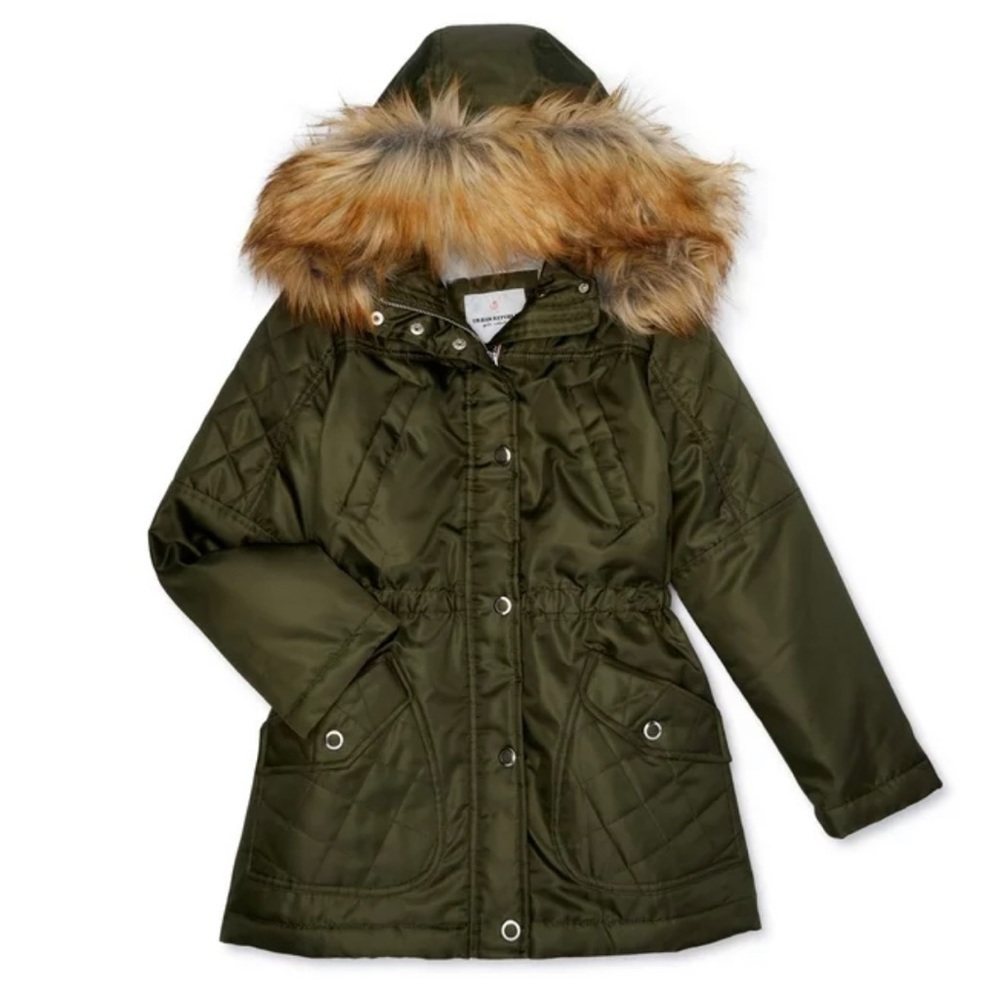 BIN# 11 - URBAND REPUBLIC 18M Twill Heavyweight Anorak Jacket Faux Fur Trim Hood